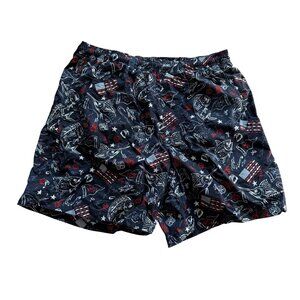 Columbia PFG Mens Swim Trunks With Patriotic Fishing Print Small
